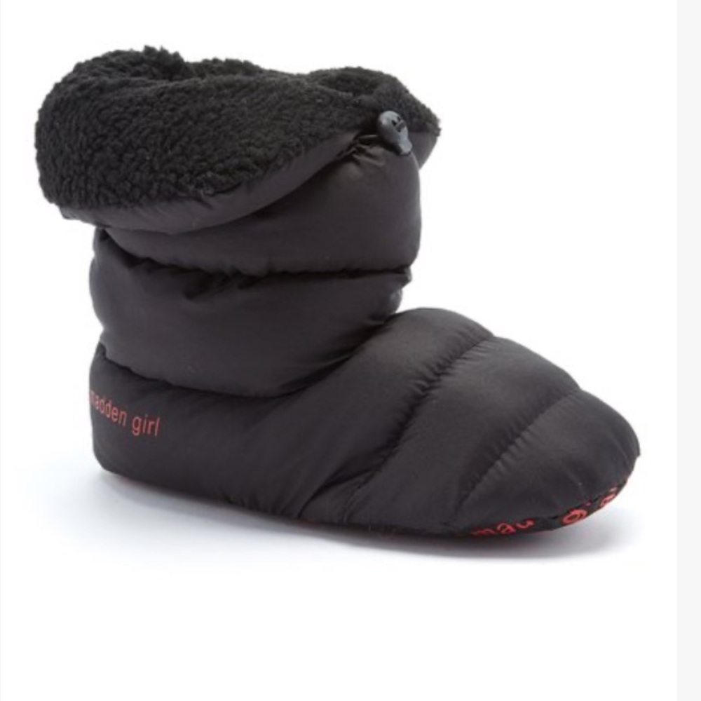 Madden Girl black Puffy slipper boots